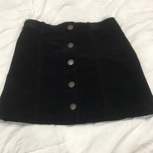 Forever 21 Black Corduroy A-Line Skirt